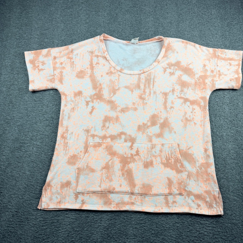 Sew in Love Peach Women's M Medium Tie‎ Dye Short Sleeve Top ET21S-1556F7